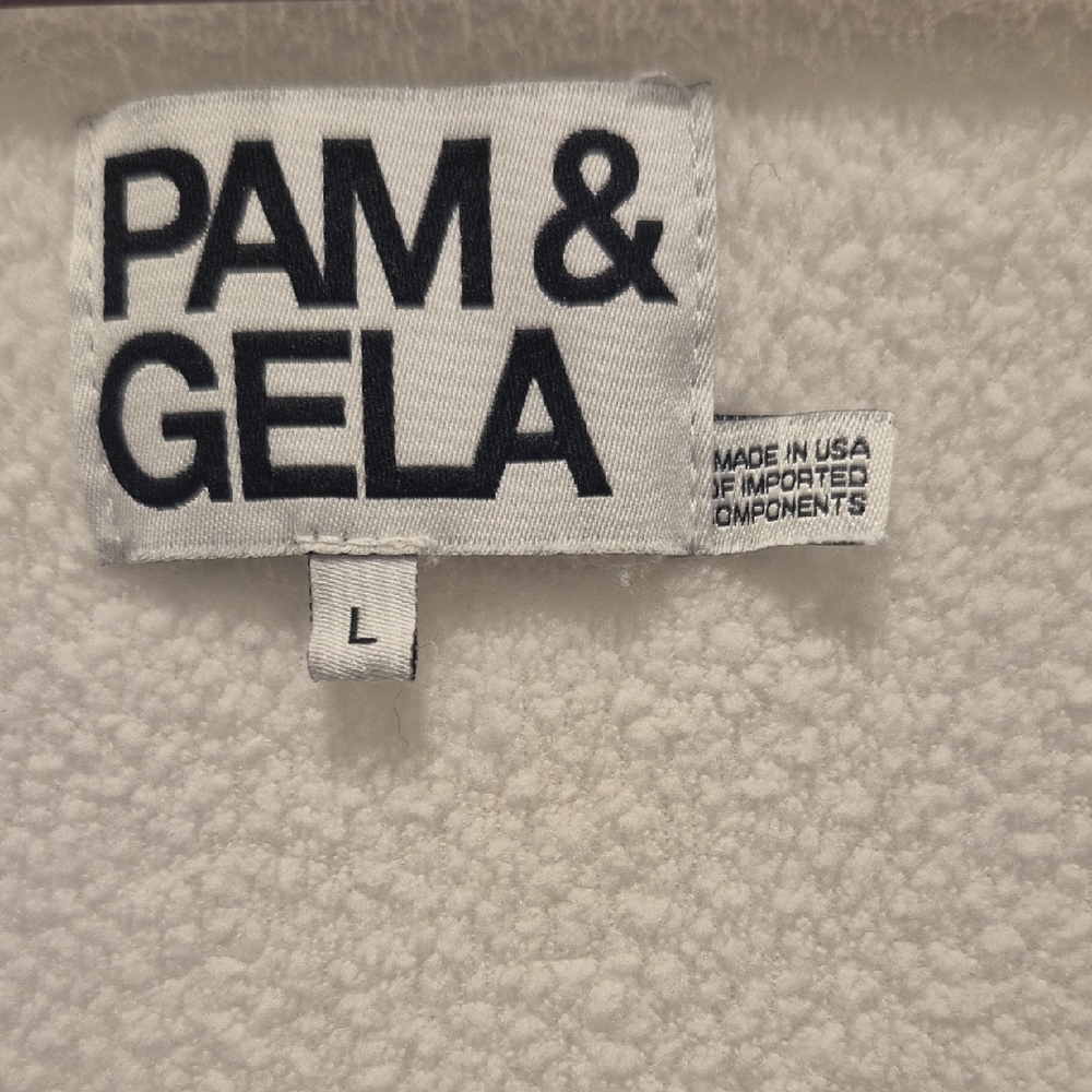 Pam & Gela White Lace Sleeve Sweatshirt - Picture 2 of 11